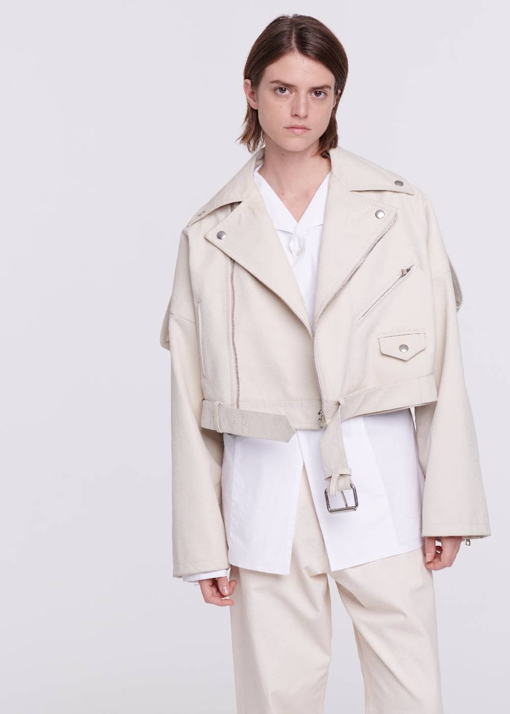Plan C GIACCA BIKER IN PELLE Italia