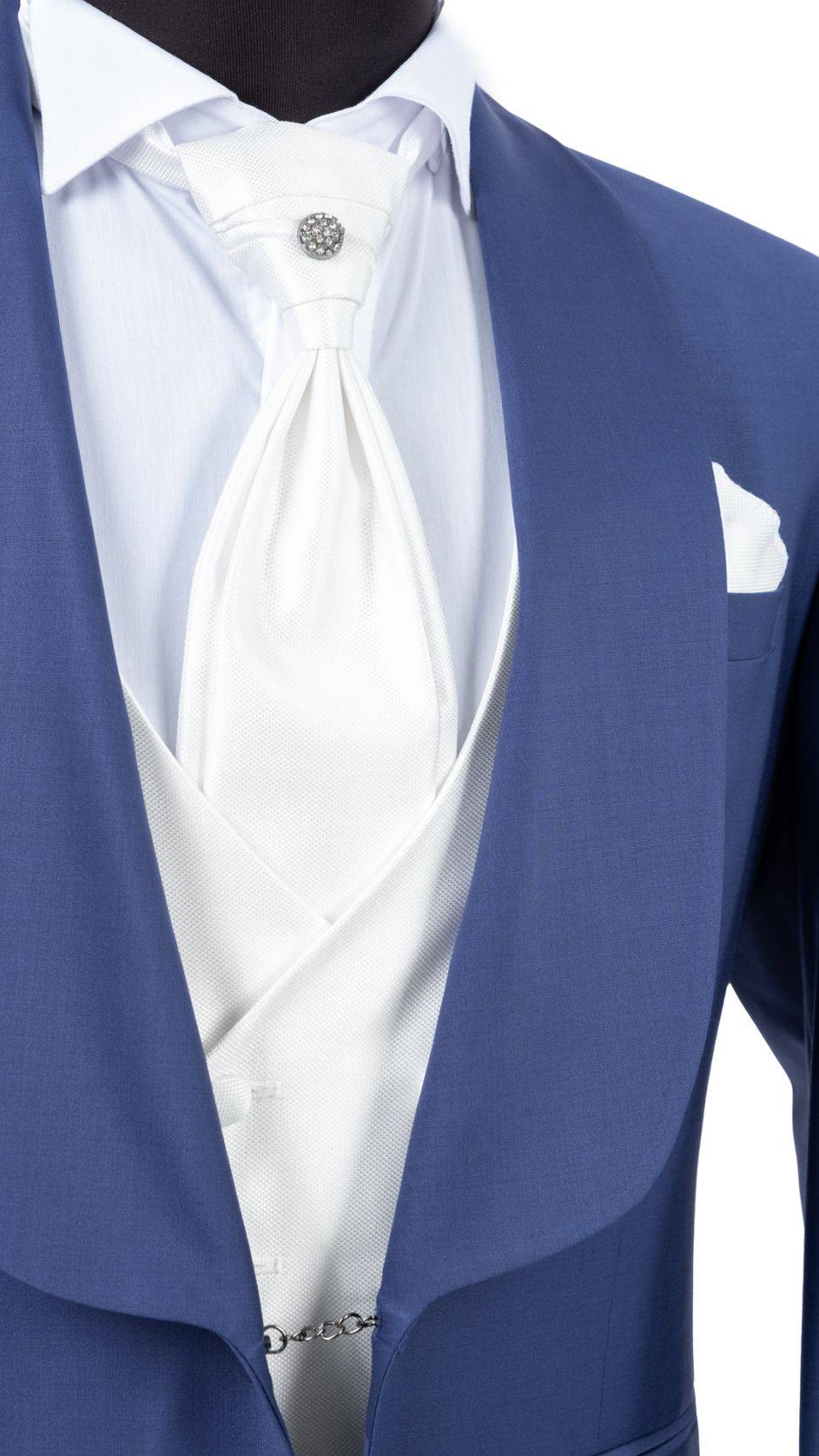Baggi Abito blu marine da sposo con collo a scialle Offerta