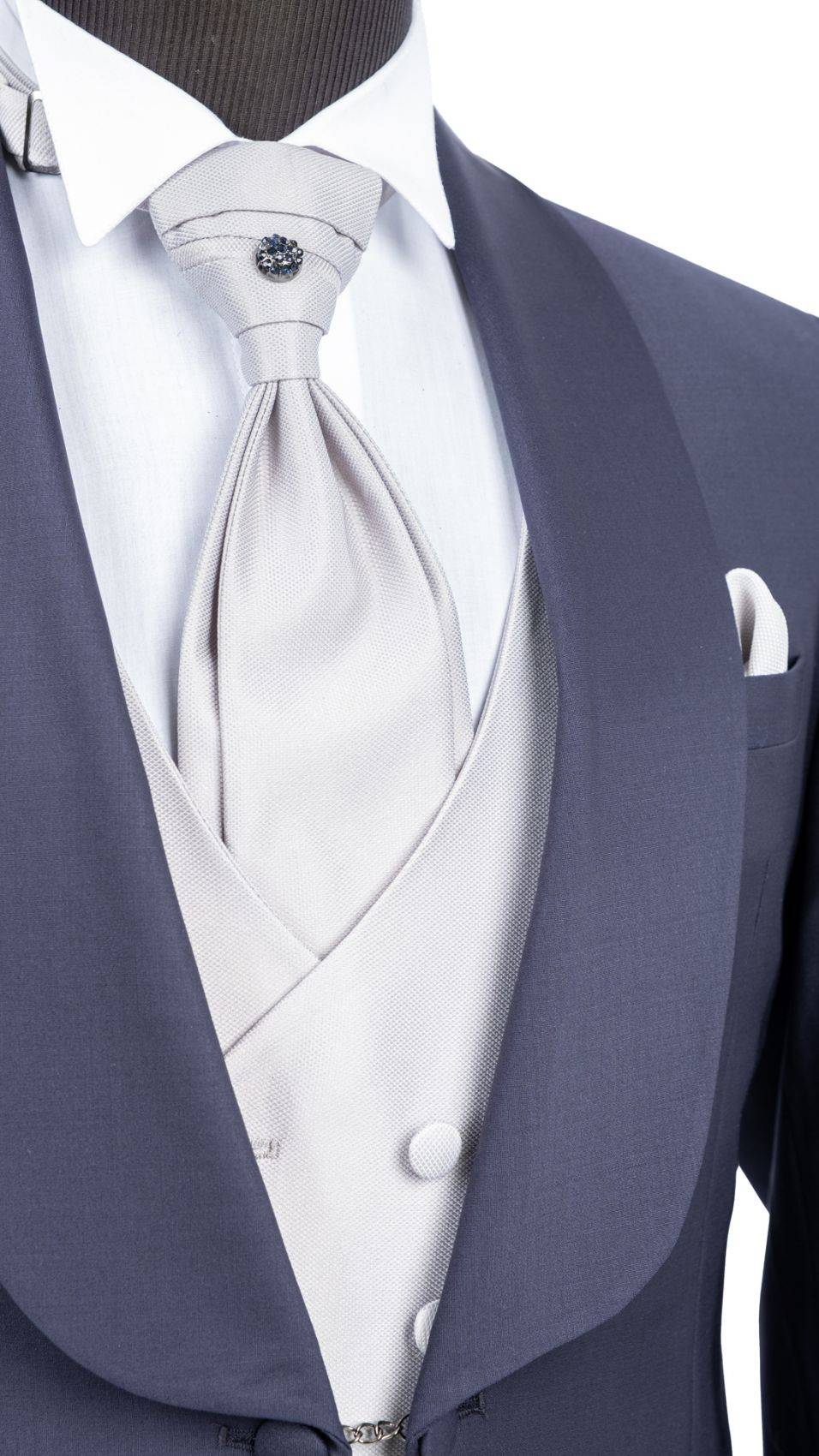 Baggi Abito blu da sposo con collo a scialle Online