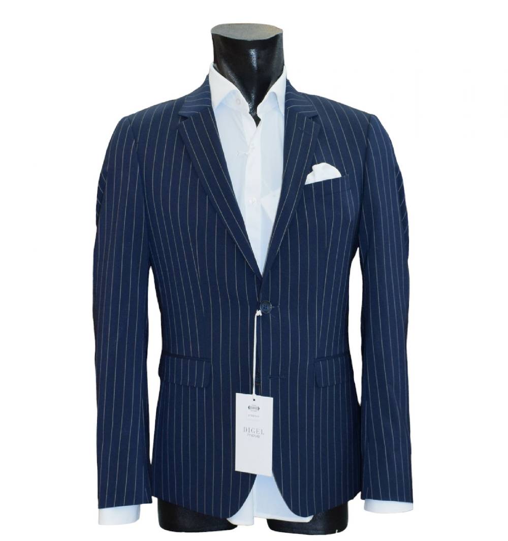 Digel Move Abito blu gessato digel in lana marzotto extra slim fit Moda