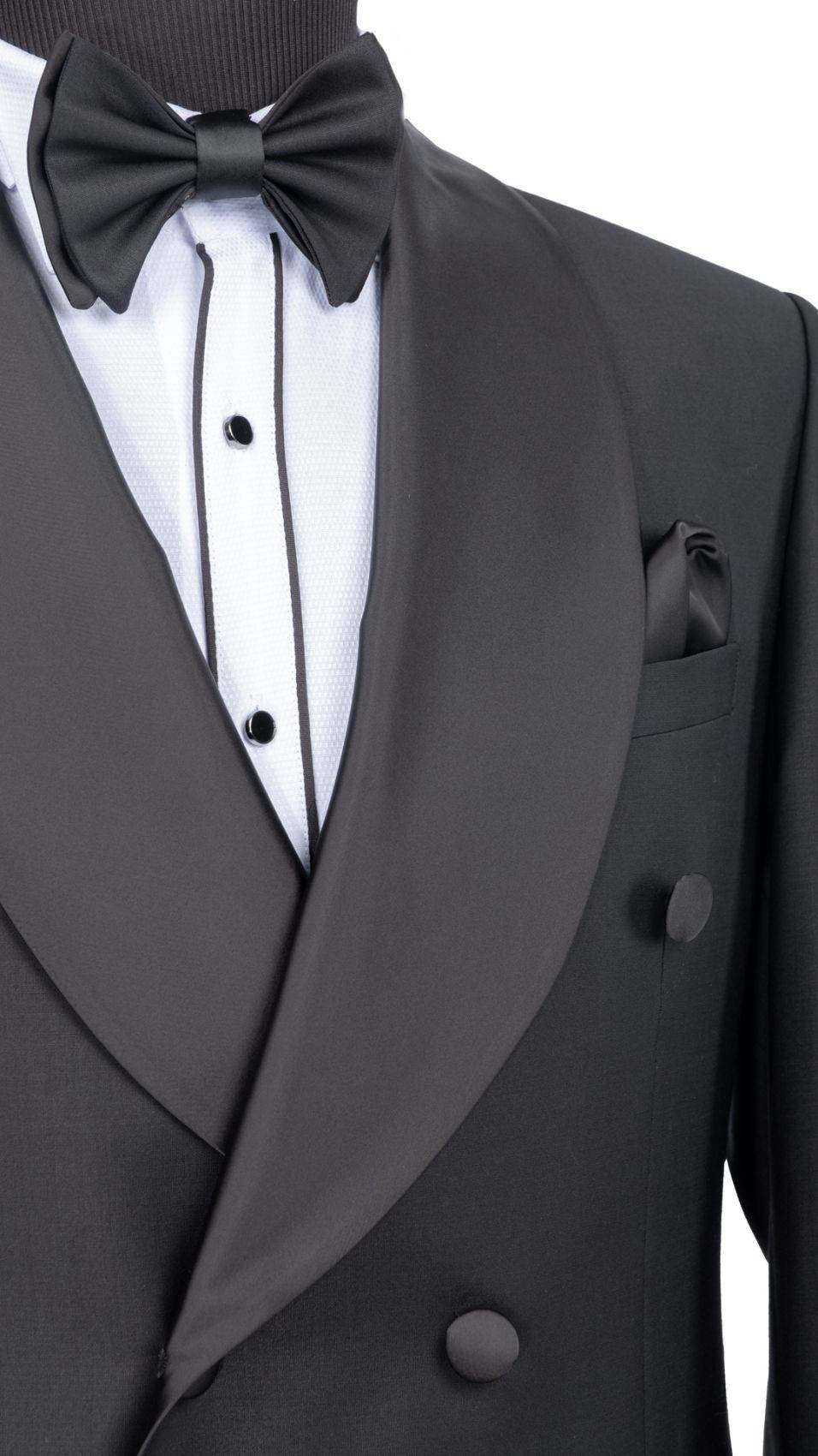 Baggi Smoking nero doppiopetto baggi cerimonia slim fit Nuovo