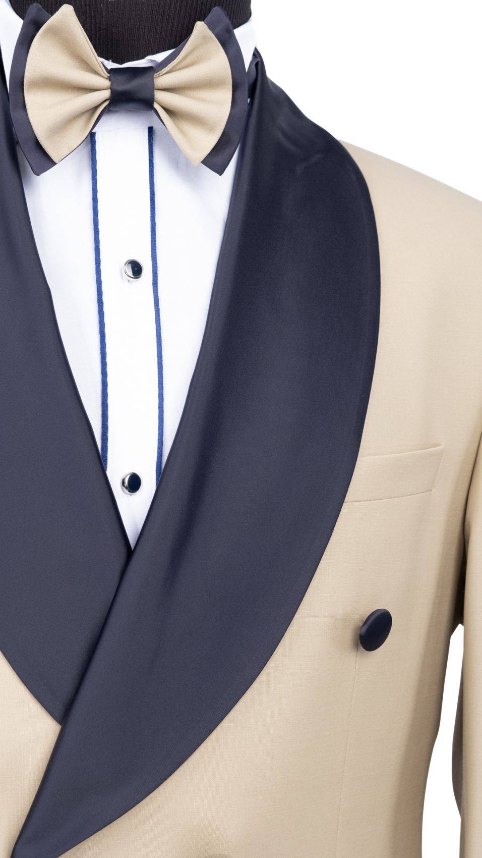 Baggi Smoking beige doppiopetto baggi cerimonia slim fit Qualità