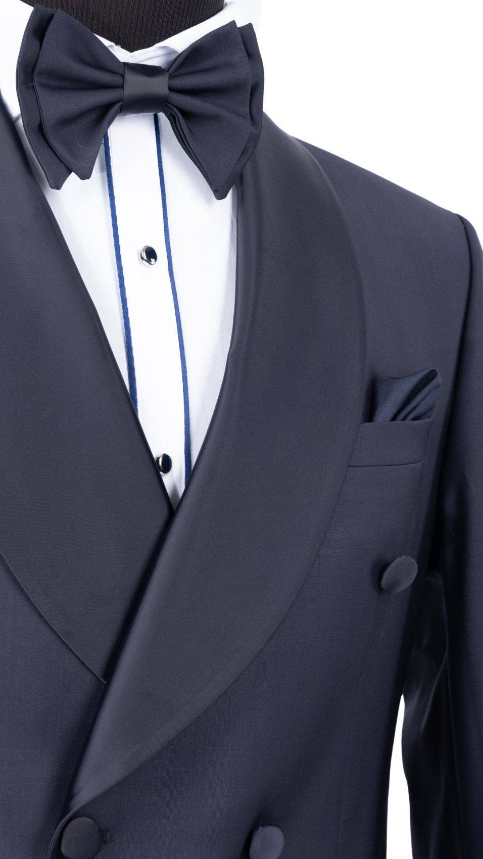 Baggi Smoking blu doppiopetto baggi cerimonia slim fit Vendita