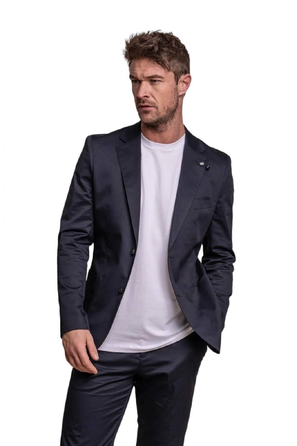 House of Cavani Abito blu navy cavani in cotone stretch sfoderato Soddisfazione Garantita