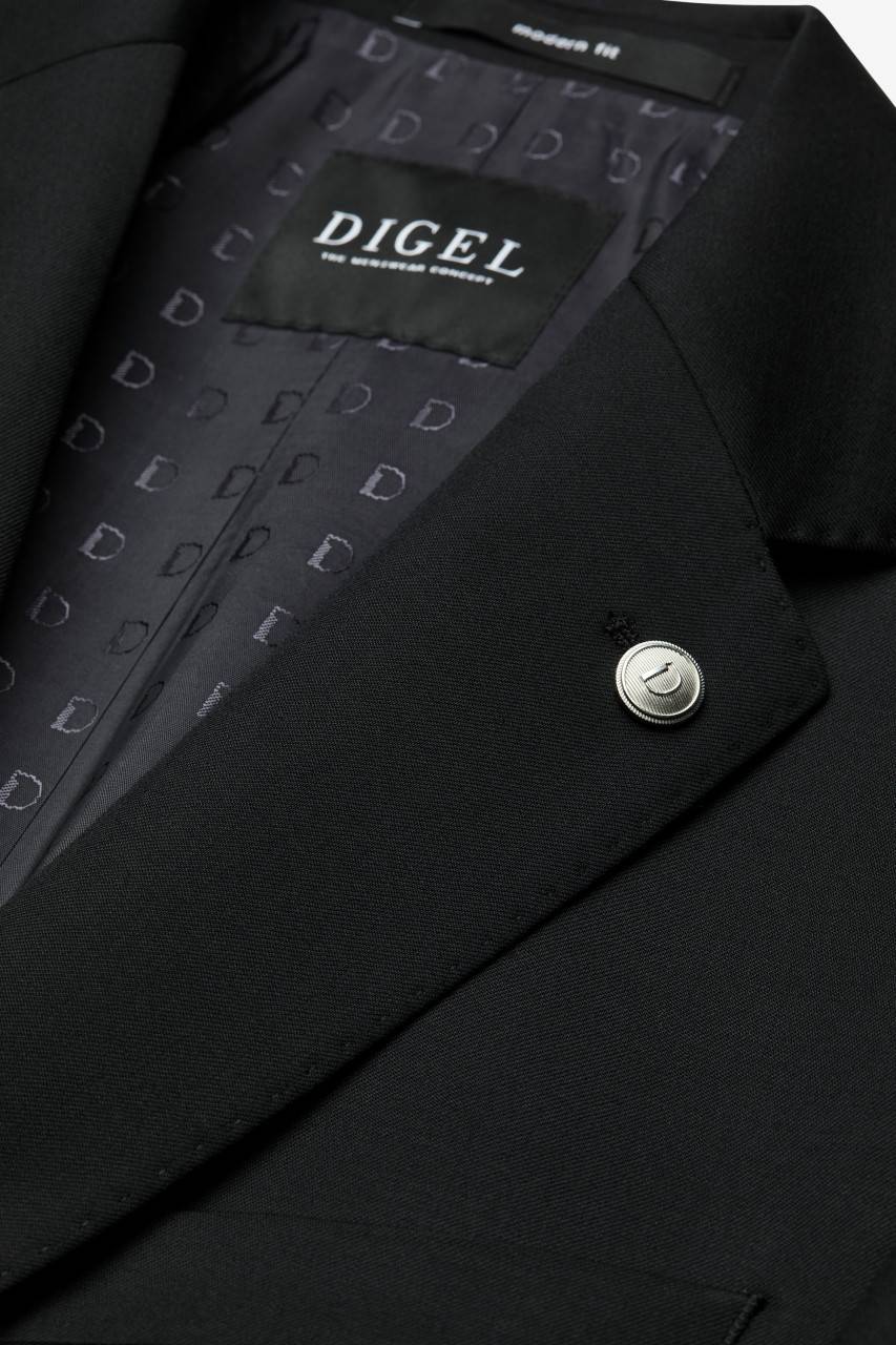 Digel Giacca nera digel drop sei modern fit lana reda super 110's Consegna Veloce