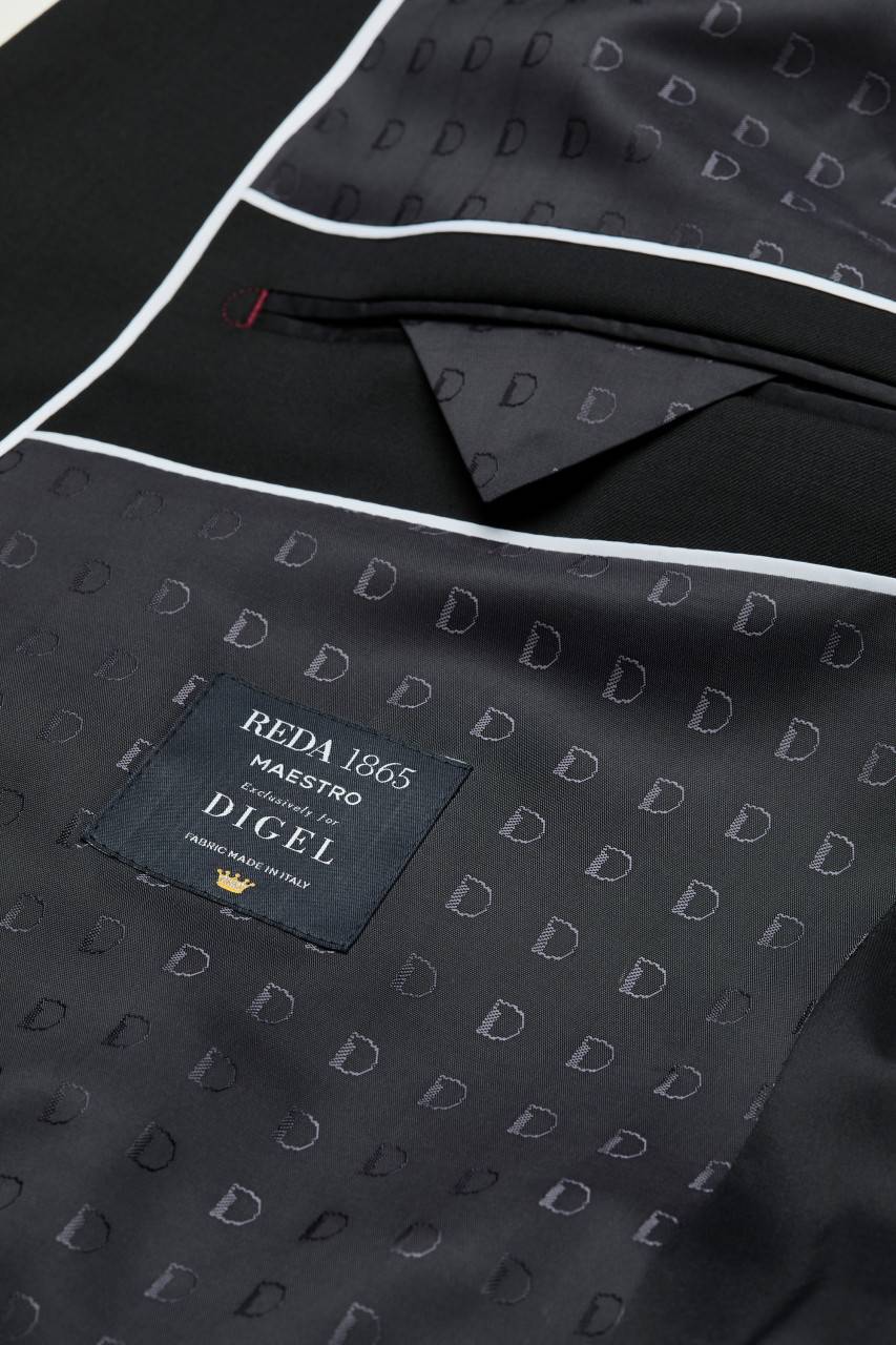 Digel Giacca nera digel drop sei modern fit lana reda super 110's Consegna Veloce