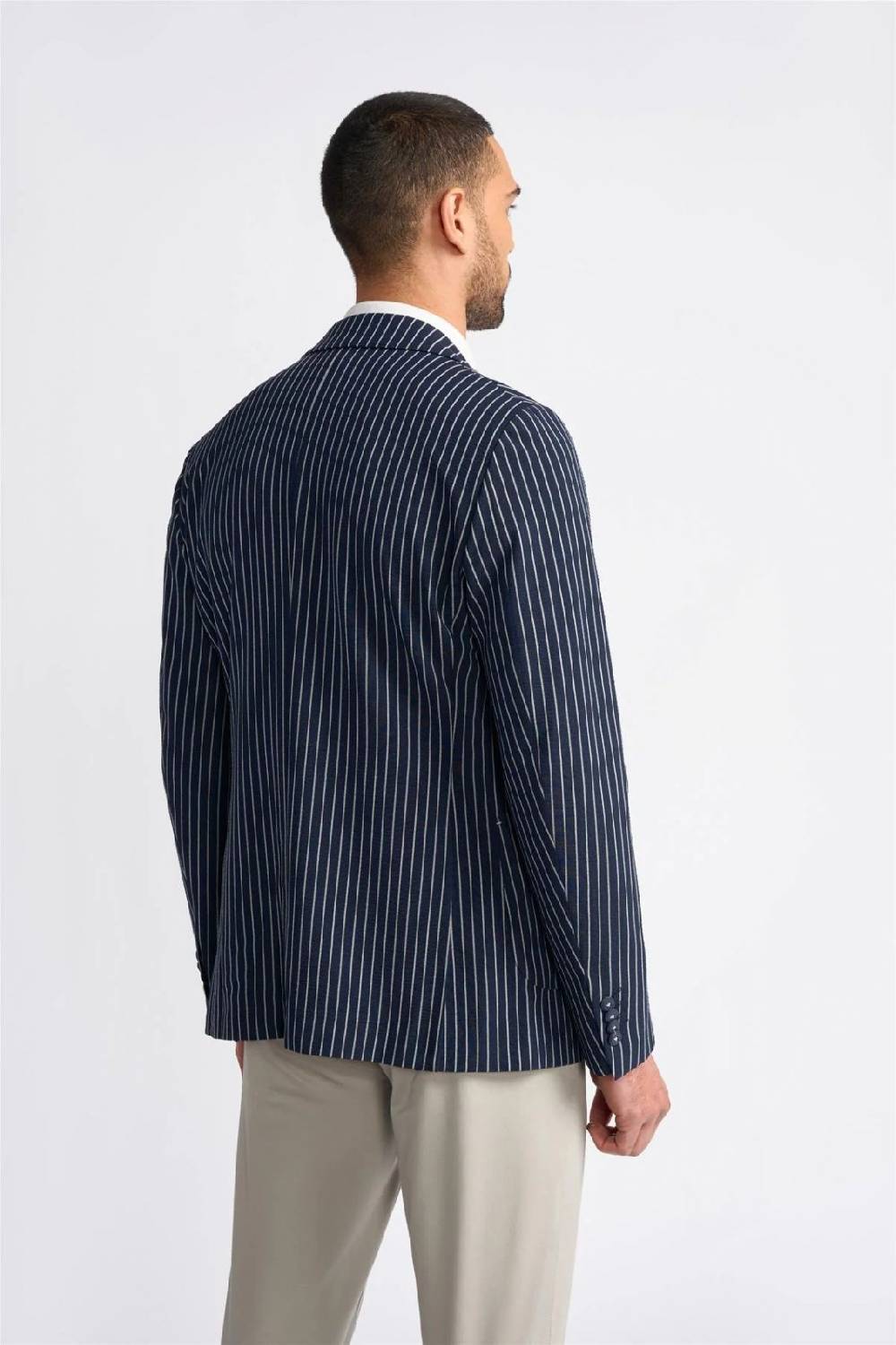 House of Cavani Giacca blazer blu gessata cavani slim fit Shopping Online
