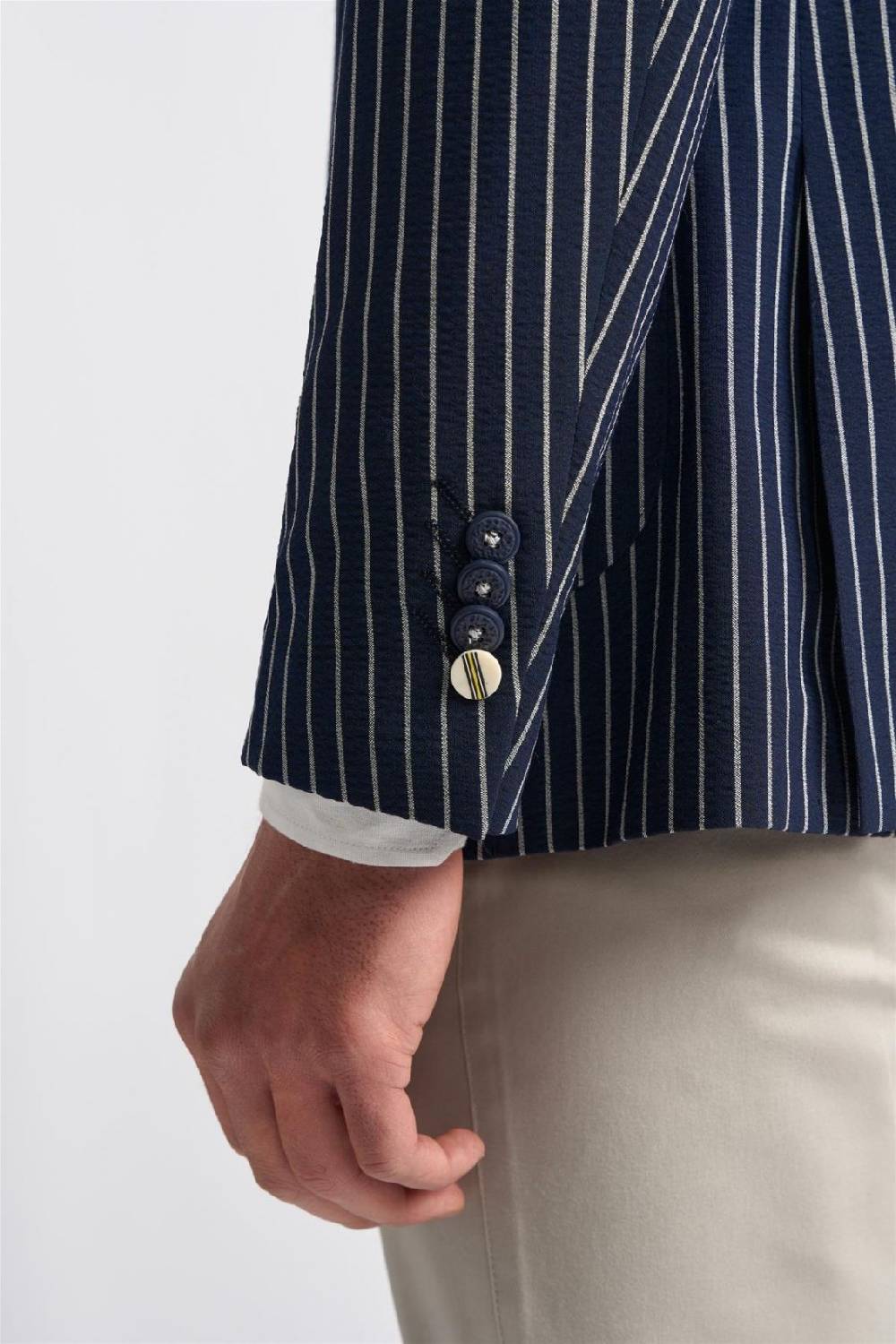 House of Cavani Giacca blazer blu gessata cavani slim fit Shopping Online
