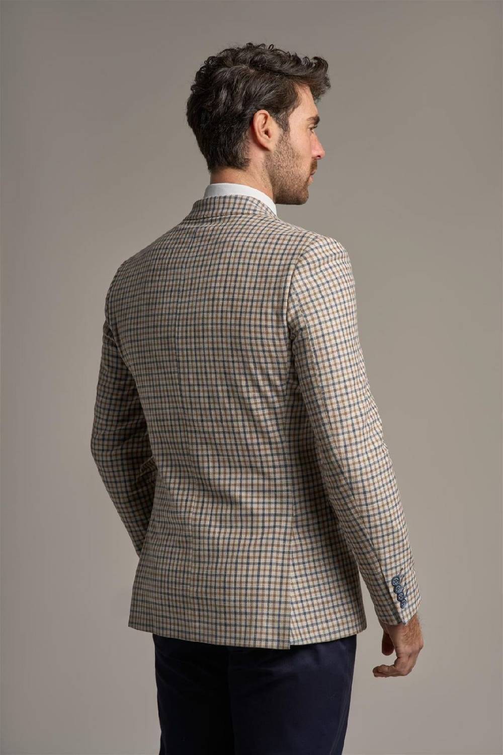 House of Cavani Giacca beige quadri cavani slim fit a doppiopetto Affare Del Giorno