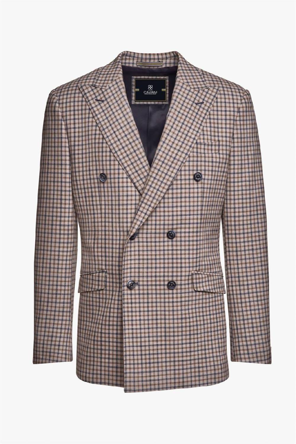 House of Cavani Giacca beige quadri cavani slim fit a doppiopetto Affare Del Giorno