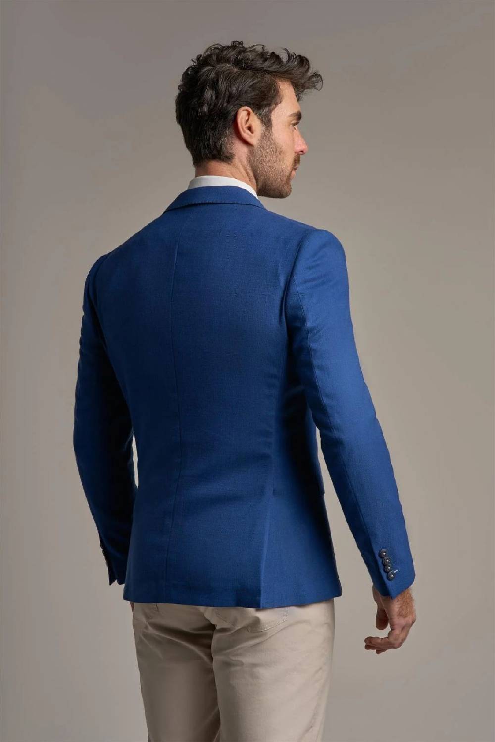 House of Cavani Giacca blu elettrico cavani slim fit a doppiopetto sfoderata Sottocosto
