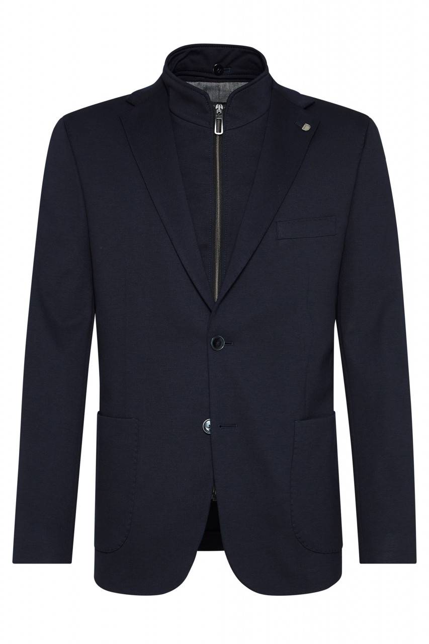 Digel Giacca blu in jersey modern fit digel con pettorina staccabile Economico
