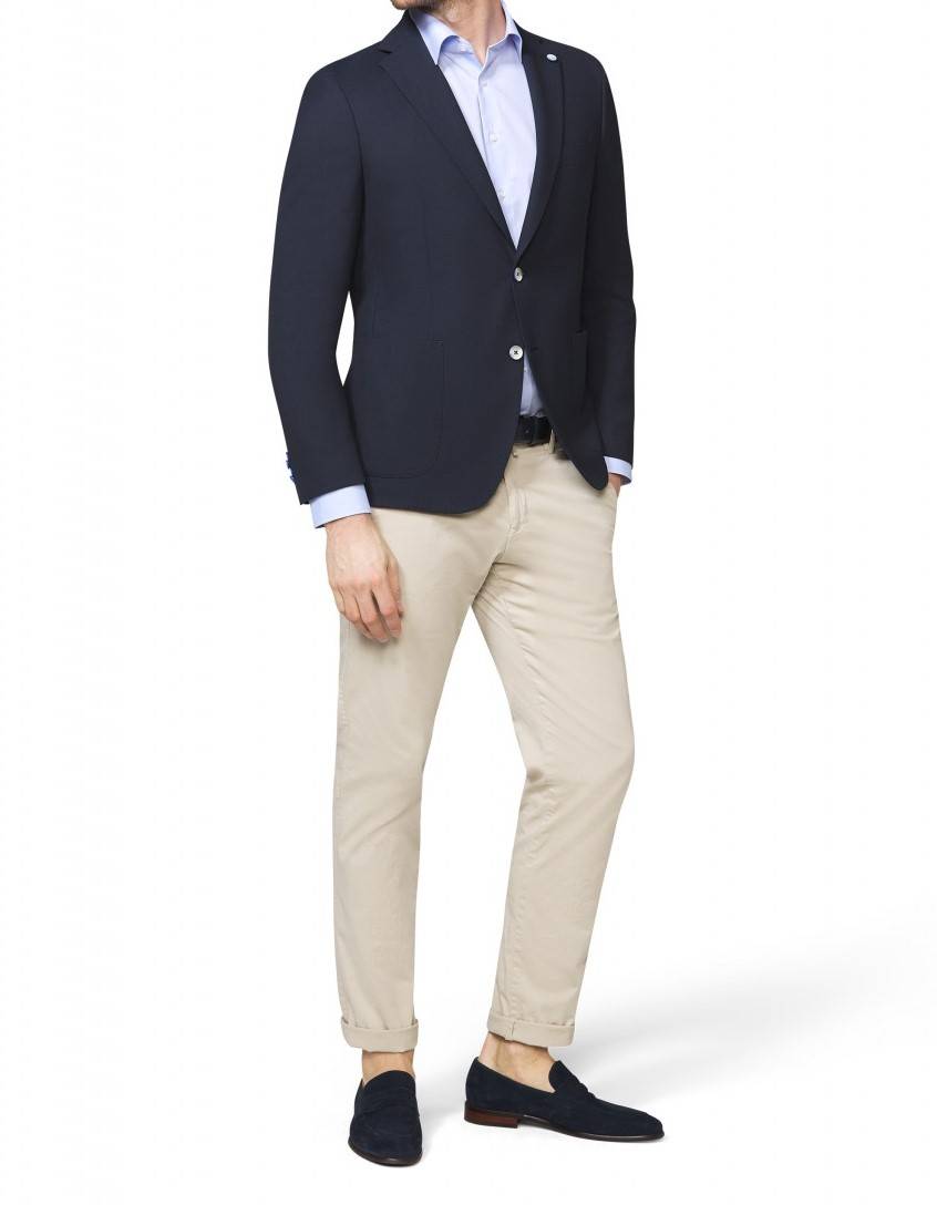 Digel Giacca blazer blu marine digel sfoderata drop quattro corto In Vendita