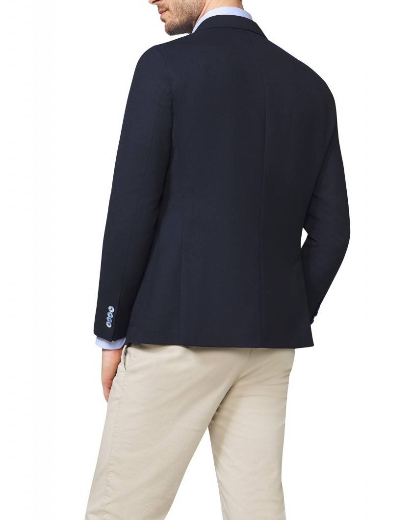 Digel Giacca blazer blu marine digel sfoderata drop quattro corto In Vendita