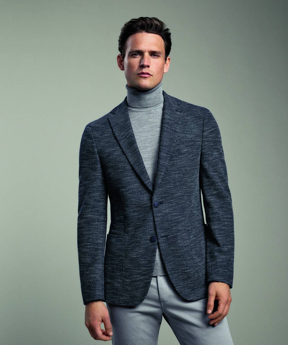 Digel Giacca in jersey blu digel drop sei modern fit Saldi Di Fabbrica