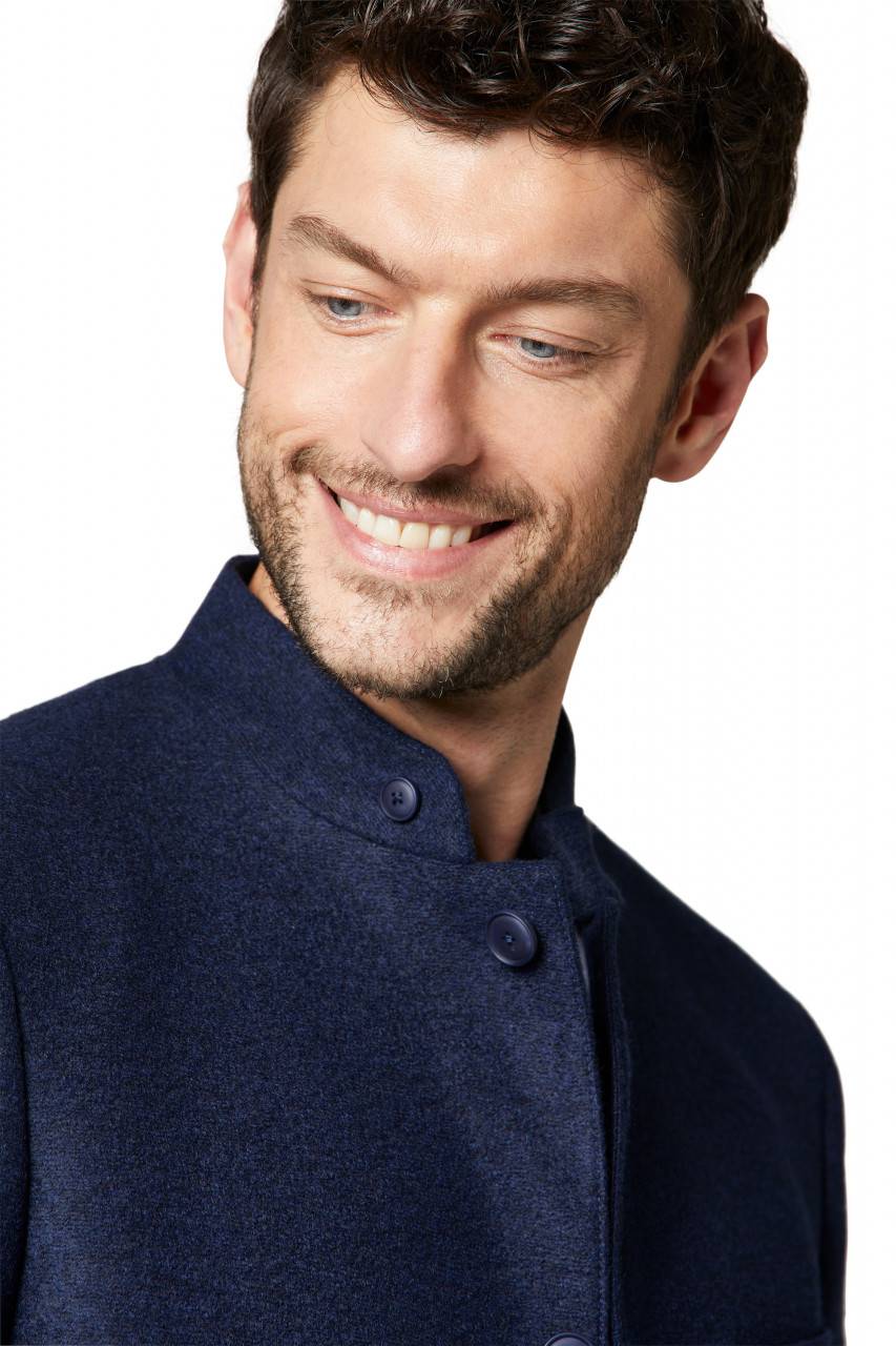 Digel Giacca blu in jersey digel collo coreana modern fit In Saldo