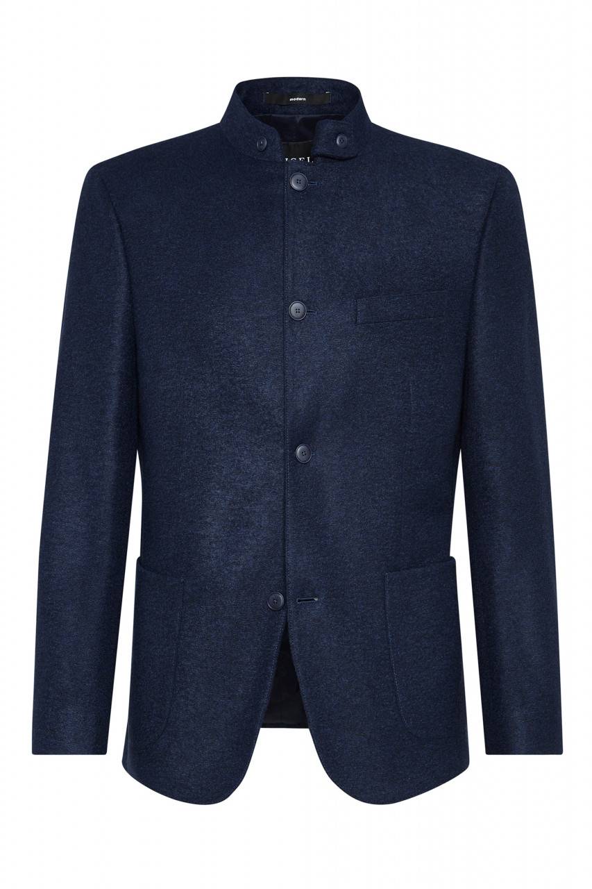 Digel Giacca blu in jersey digel collo coreana modern fit In Saldo