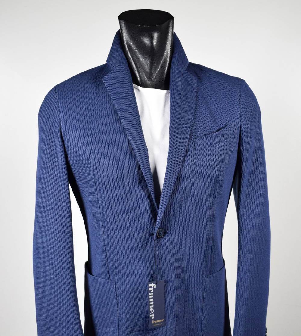 Framer Made in Italy Giacca framer informale bluette sfoderata slim fit Nuova