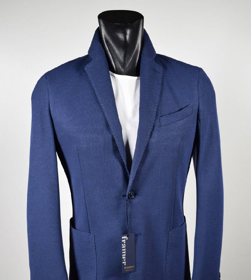 Framer Made in Italy Giacca framer informale bluette sfoderata slim fit Nuova