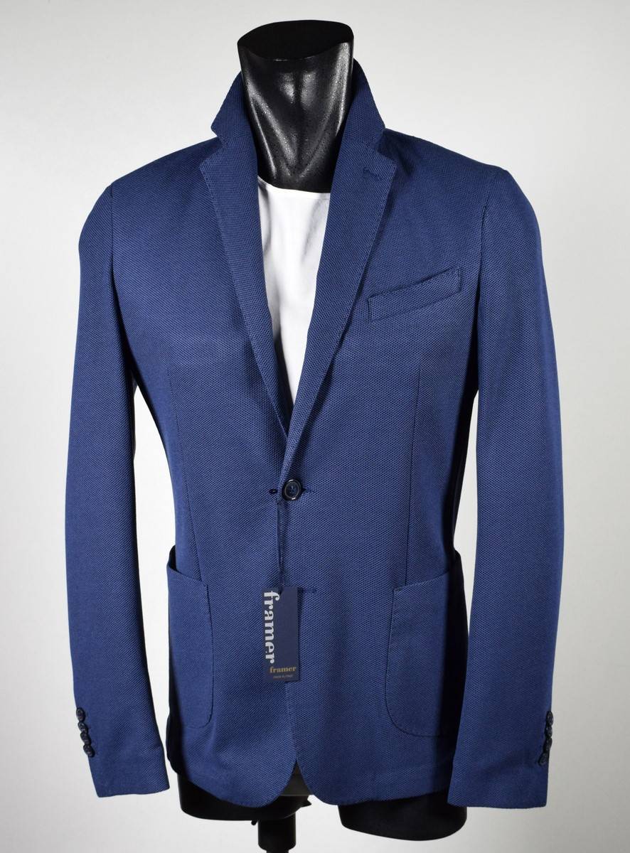 Framer Made in Italy Giacca framer informale bluette sfoderata slim fit Nuova