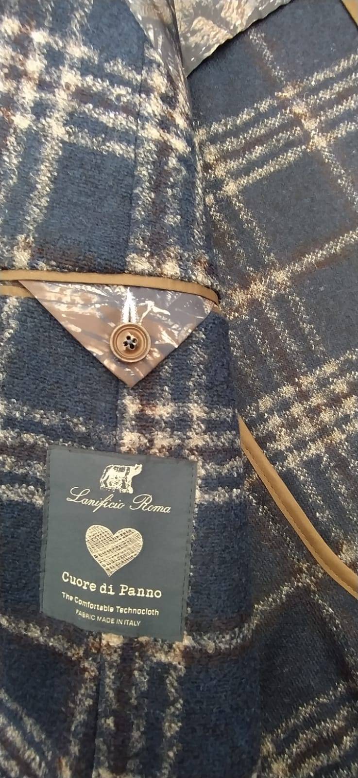 Digel Giacca blu a quadri digel in jersey sfoderata modern fit Italia