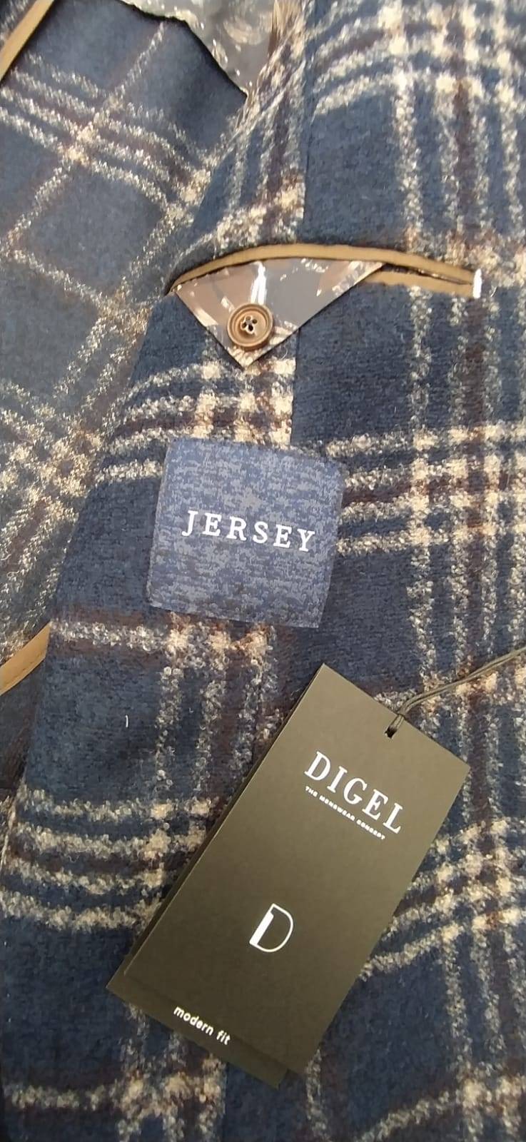 Digel Giacca blu a quadri digel in jersey sfoderata modern fit Italia