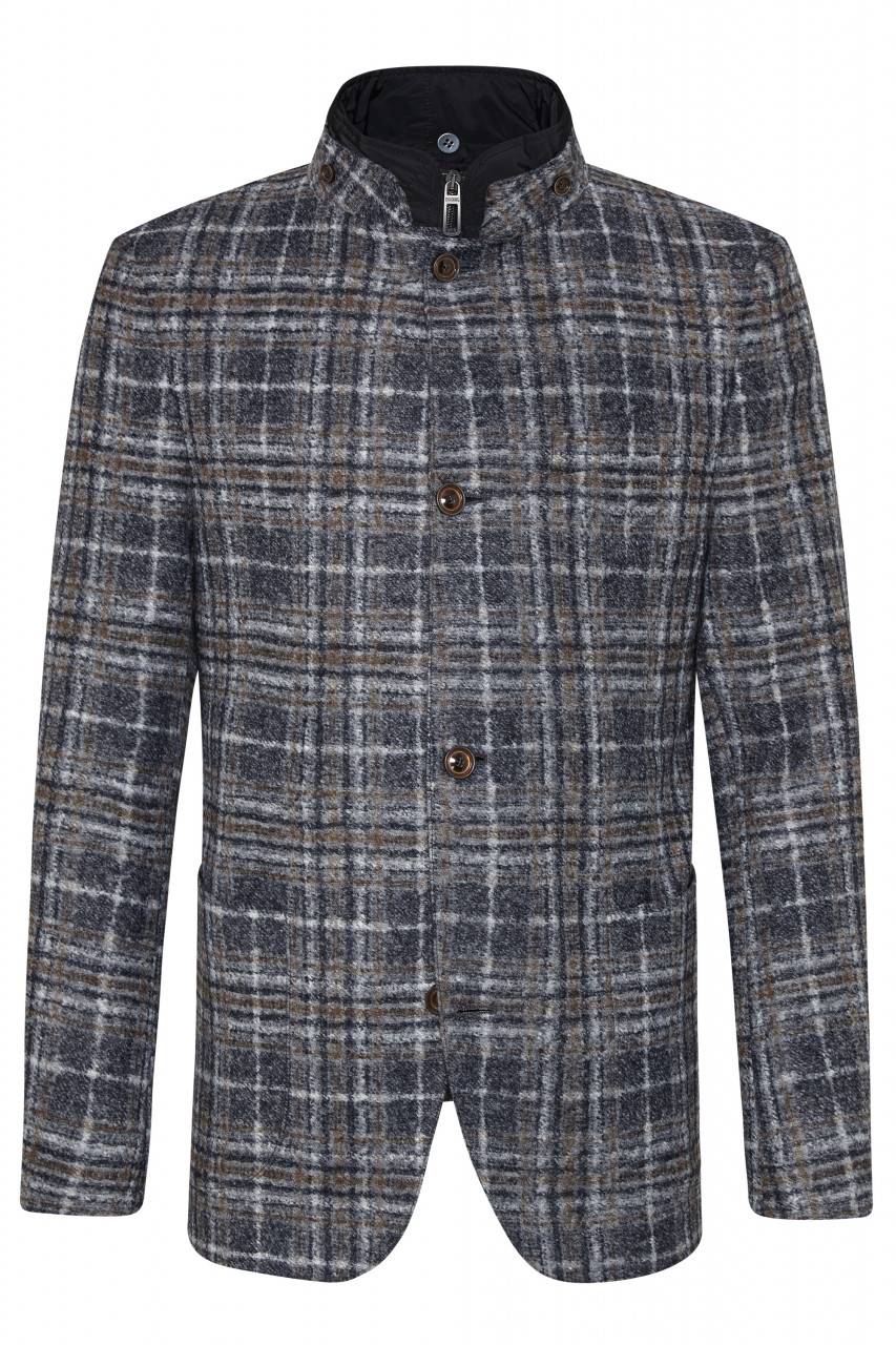 Digel Giacca digel slim fit grigio a quadri in jersey Qualità