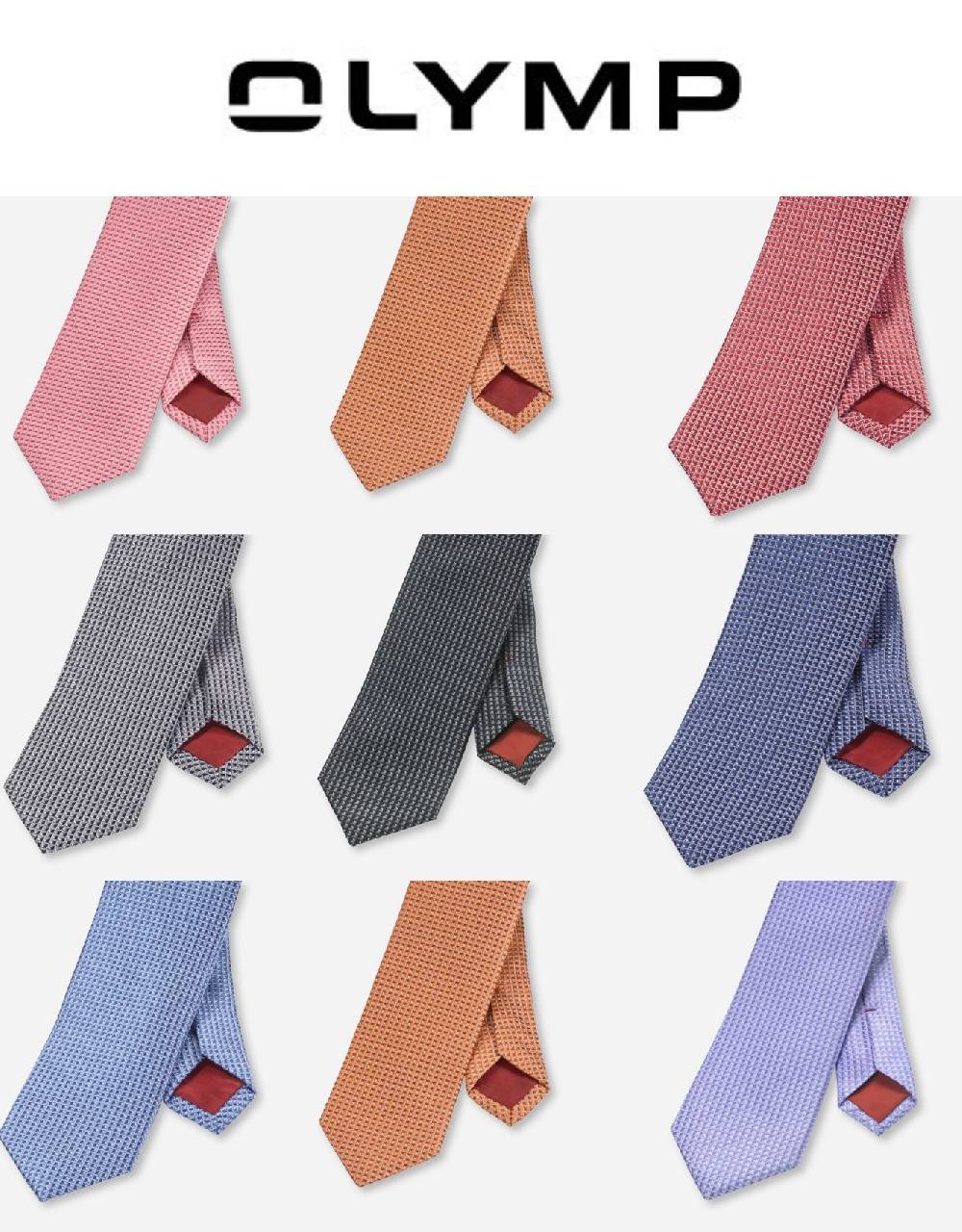 Olymp Cravatta slim olymp in seta pura operata in nove colori Shopping Online