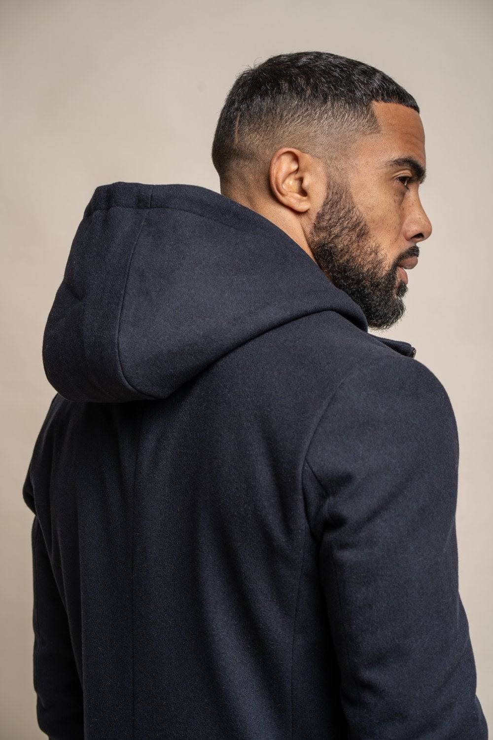 House of Cavani Cappotto cavani blu con cappuccio slim fit Hotsell