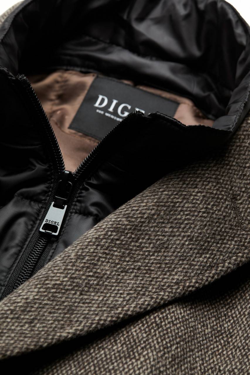 Digel Cappotto marrone digel con pettorina antivento staccabile Saldi Di Fabbrica