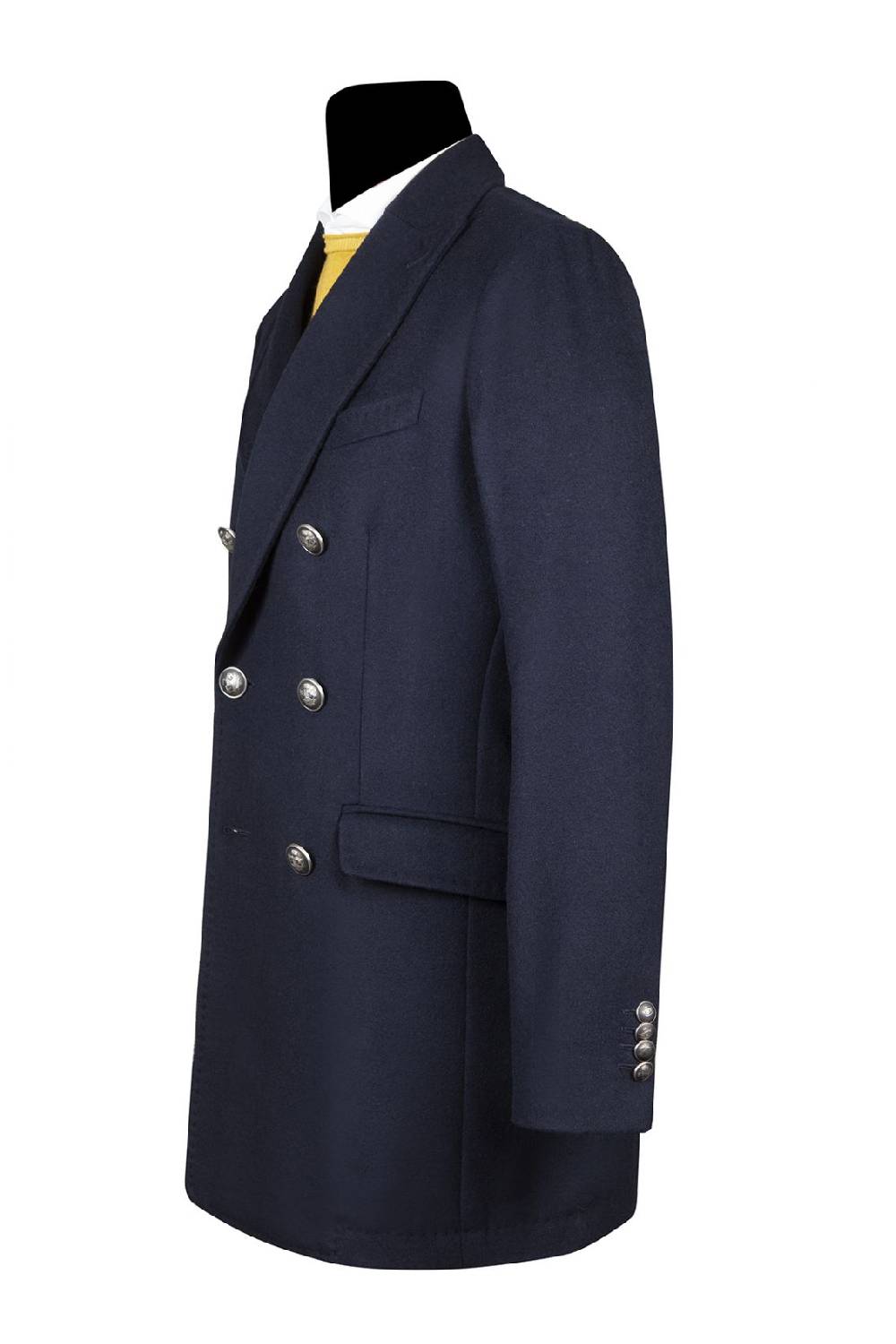 Simbols Cappotto blu doppiopetto sfoderato simbols misto cashmere Offerta speciale della fabbrica