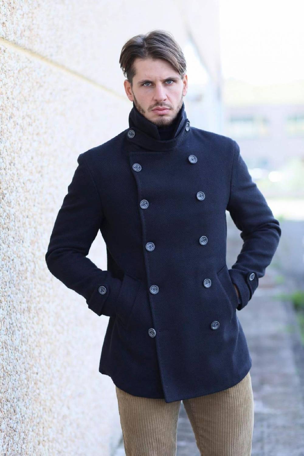 Falko Rosso Peacoat cappotto giaccone moda slim fit falko rosso Nuova