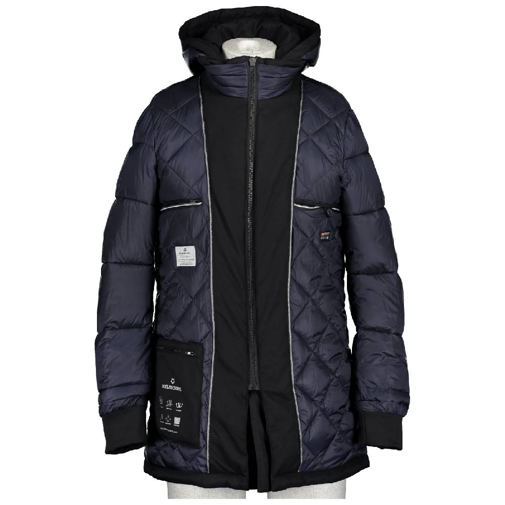 Milestone Parka blu milestone impermeabile con cappuccio staccabile Moda