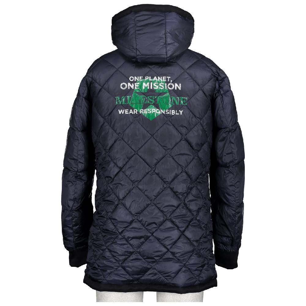 Milestone Parka blu milestone impermeabile con cappuccio staccabile Moda
