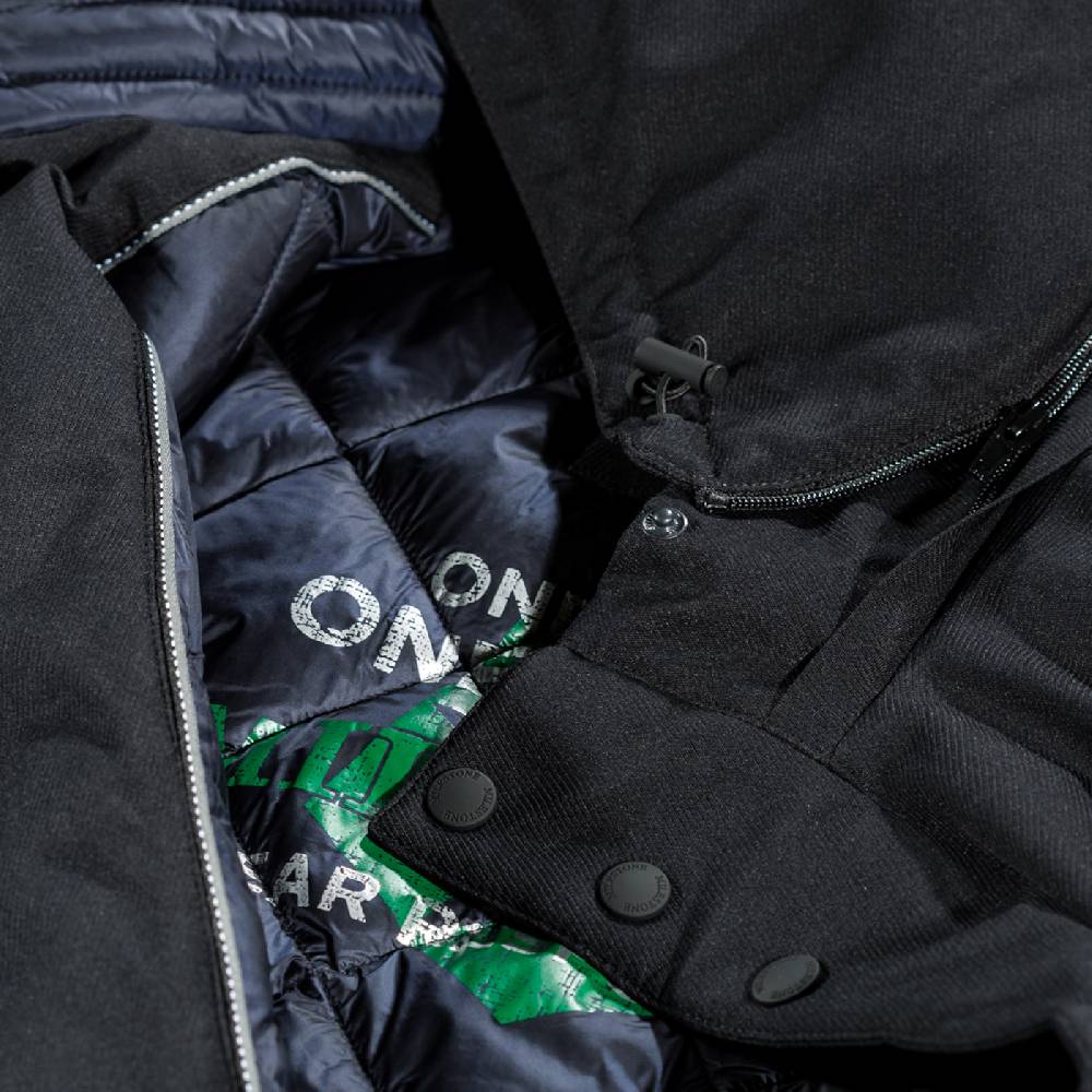 Milestone Parka blu milestone impermeabile con cappuccio staccabile Moda