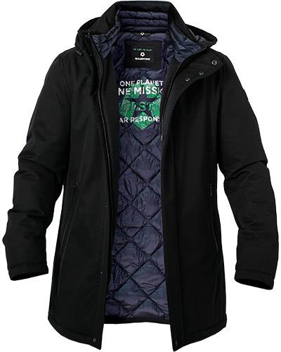 Milestone Parka blu milestone impermeabile con cappuccio staccabile Moda