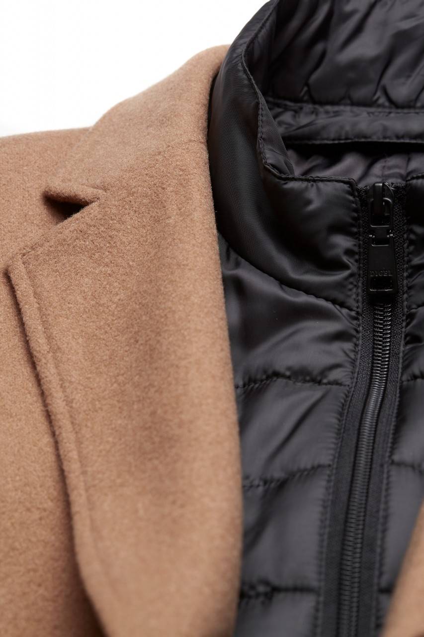 Digel Cappotto cammello digel con pettorina antivento staccabile Italia