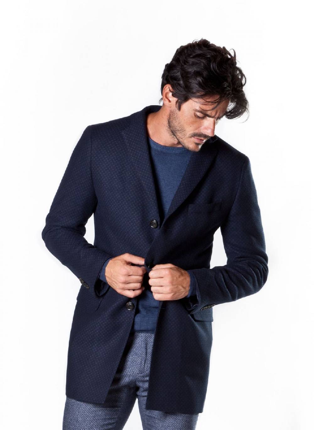 John Barritt Cappotto slim fit in misto lana a tre bottoni ticket pocket In Linea