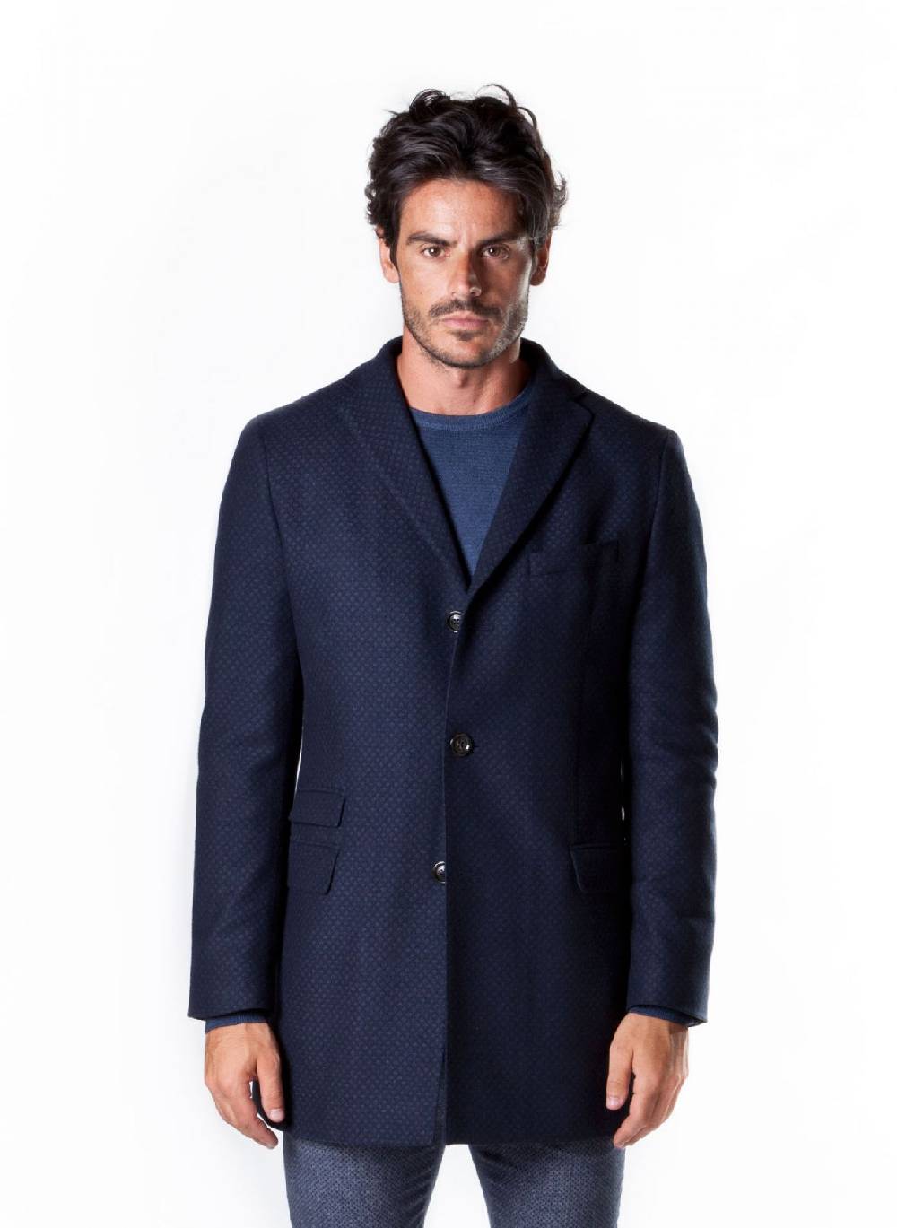John Barritt Cappotto slim fit in misto lana a tre bottoni ticket pocket In Linea