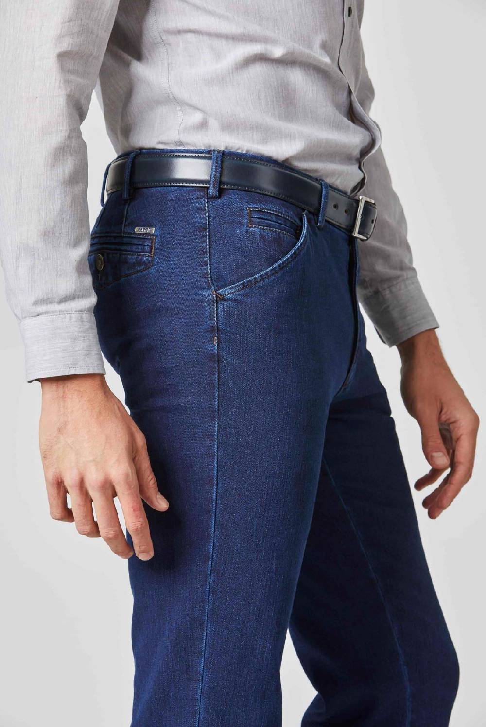 Meyer Jeans blu scuro meyer cotone e lana modern fit Vendita