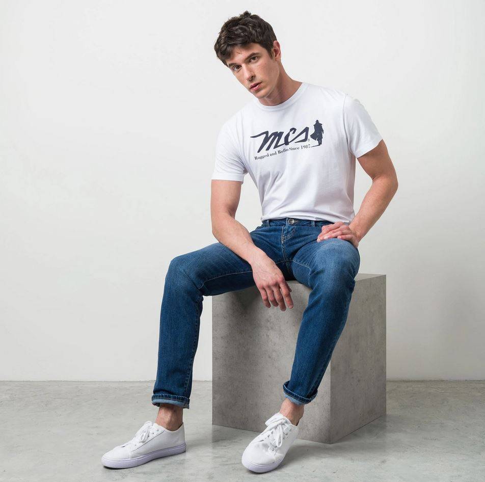 MCS Jeans stretch lavaggio medio mcs regular fit denim Prezzo Ridotto