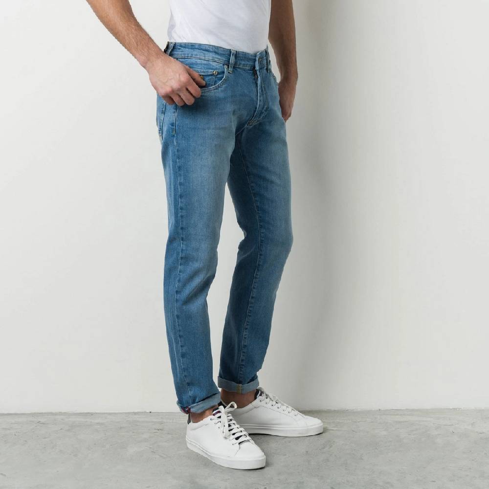 MCS Cinque tasche denim chiaro stretch mcs regular fit Sottocosto