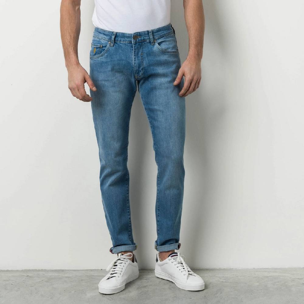 MCS Cinque tasche denim chiaro stretch mcs regular fit Sottocosto