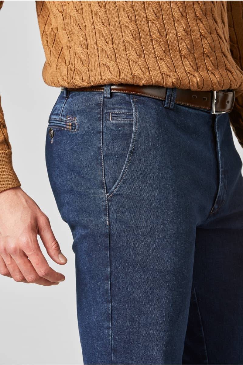 Meyer Pantalone meyer in denim blu stone super stretch regular fit Outlet