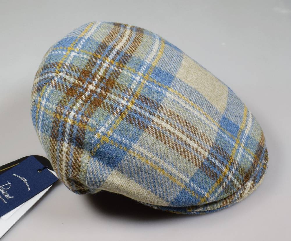 Panizza Berretto panizza peaked british in lana tartan beige Offerte
