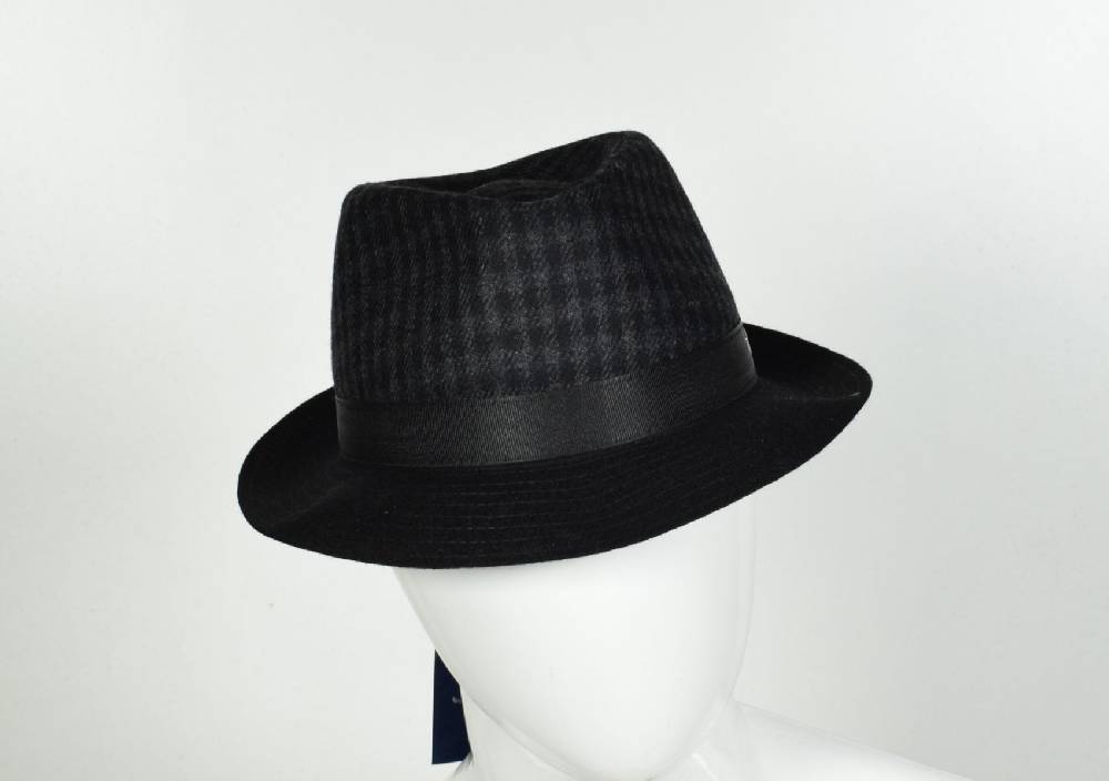 Panizza Cappello trilby panizza grigio a quadri Vendita Economica