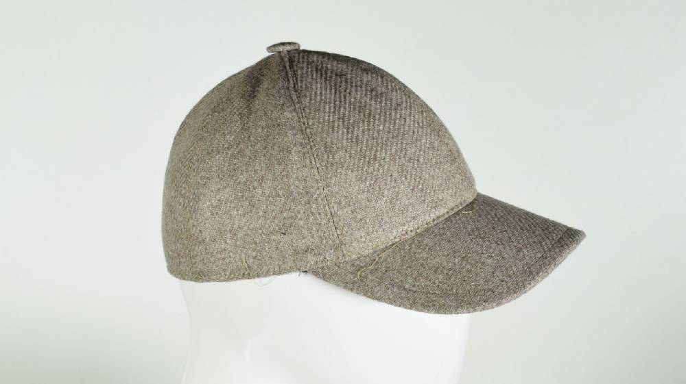 Panizza Berretto baseball panizza tortora in lana shetland Saldi Di Fabbrica