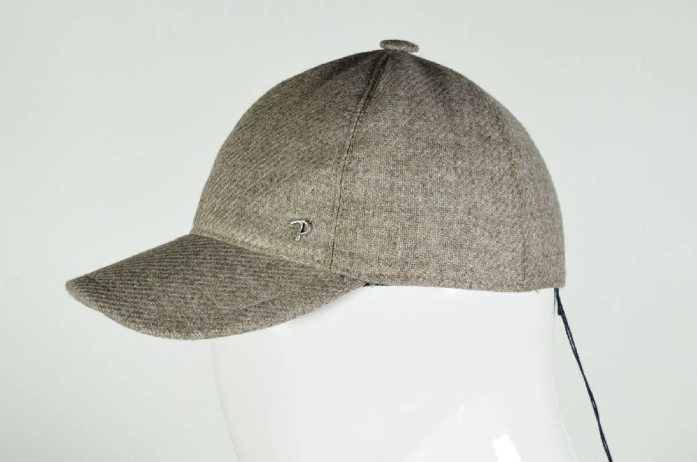 Panizza Berretto baseball panizza tortora in lana shetland Saldi Di Fabbrica