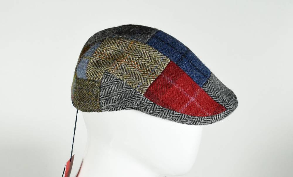 Panizza Berretto panizza a patchwork in lana harris tweed Nuova