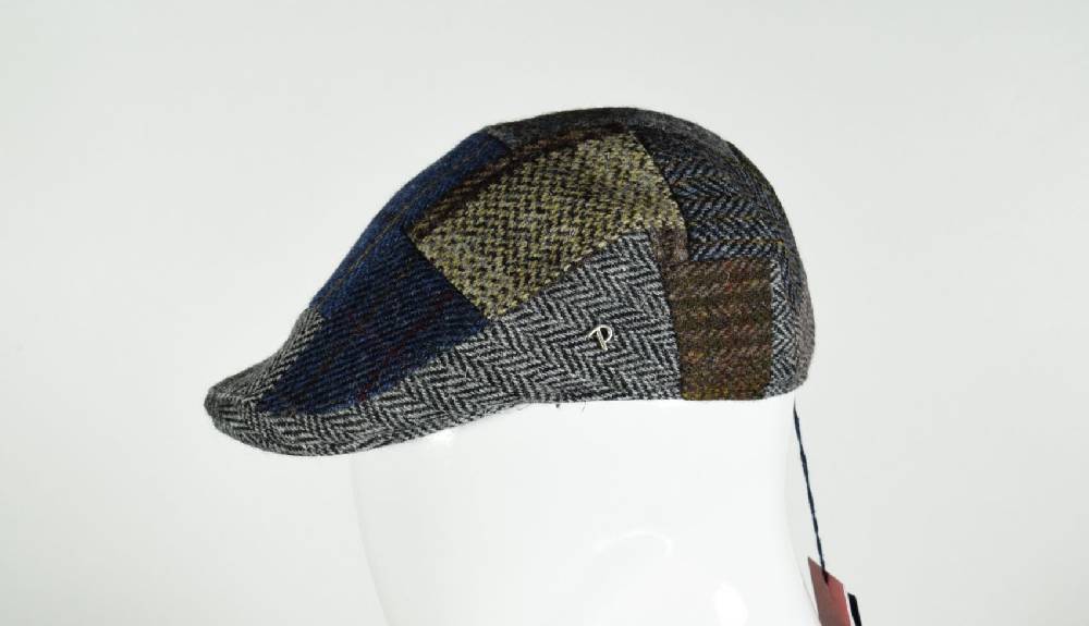Panizza Berretto panizza a patchwork in lana harris tweed Nuova